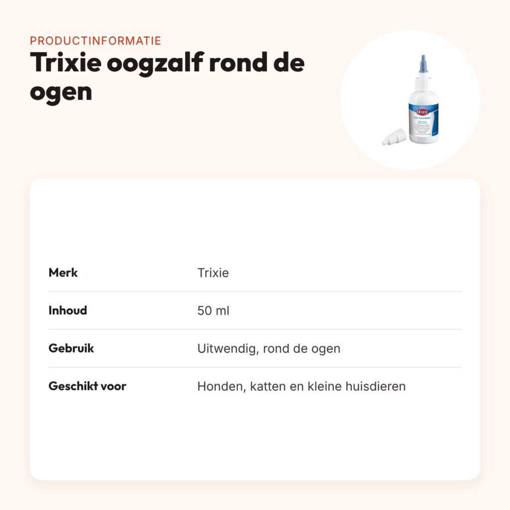 Trixie oogzalf rondom de ogen 50 ml – voor hond, kat en kleindieren – productinformatie