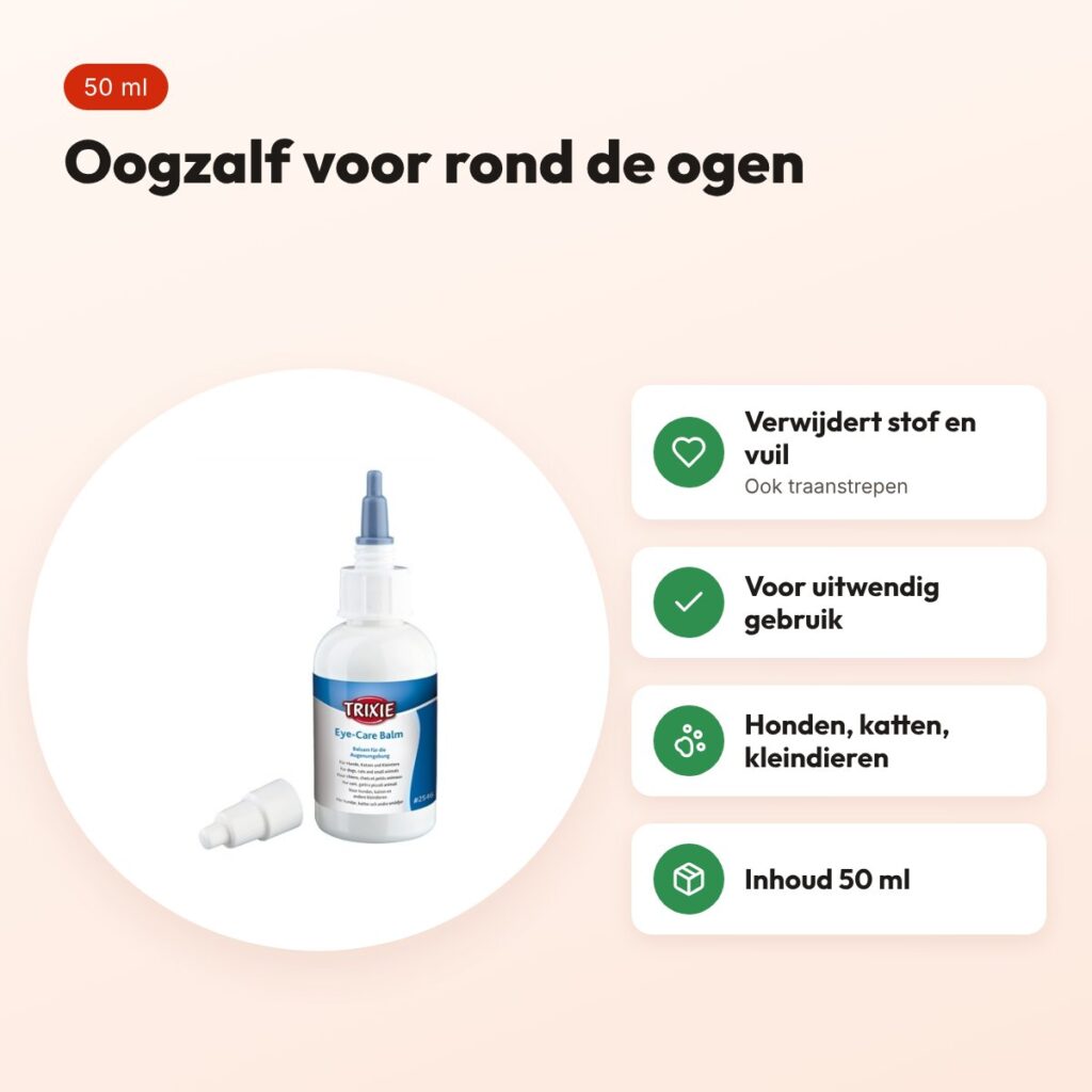 Trixie oogzalf rondom de ogen 50 ml – voor hond, kat en kleindieren – voordelen