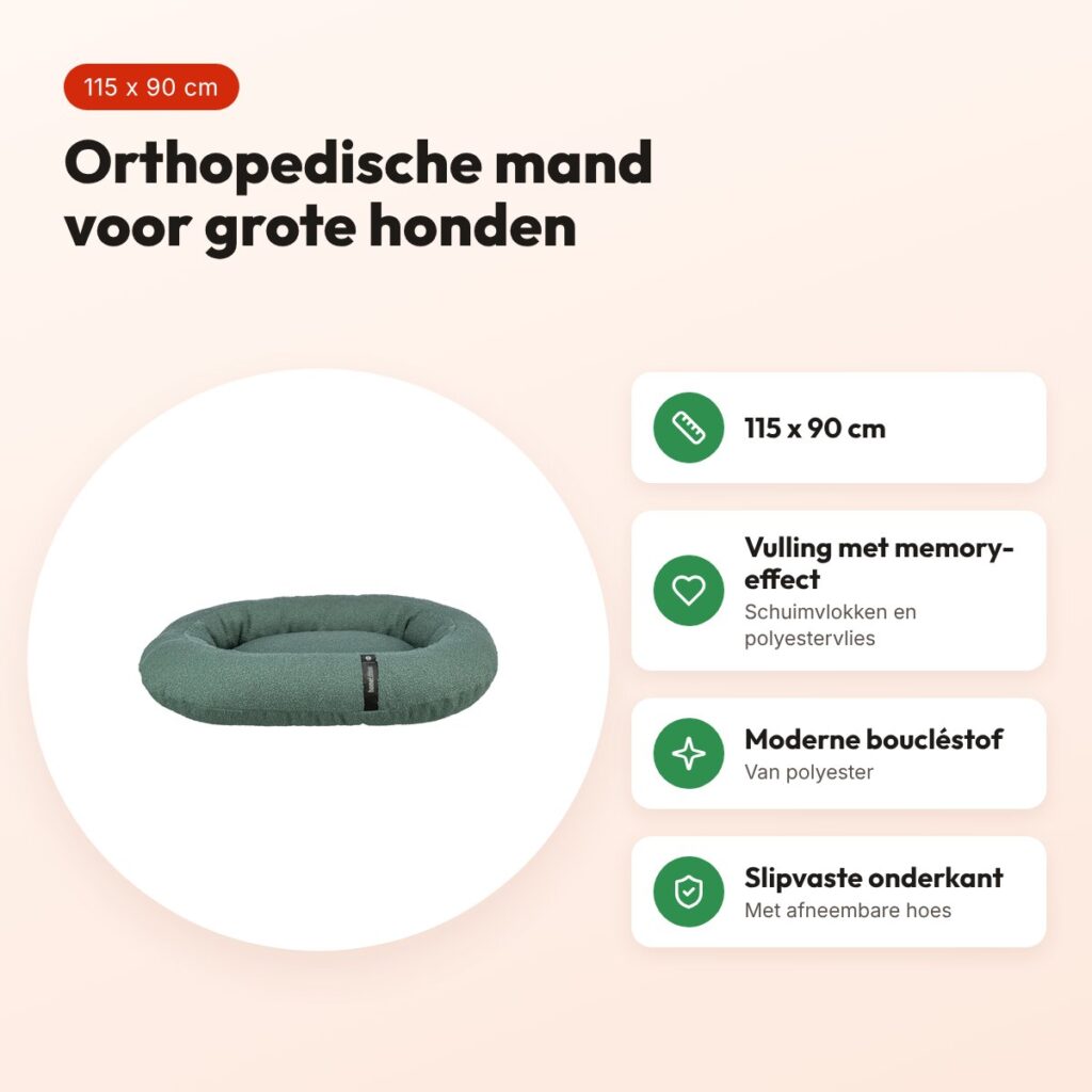 Trixie orthopedische hondenmand CityStyle Vital donkergroen 115 x 90 cm – voordelen