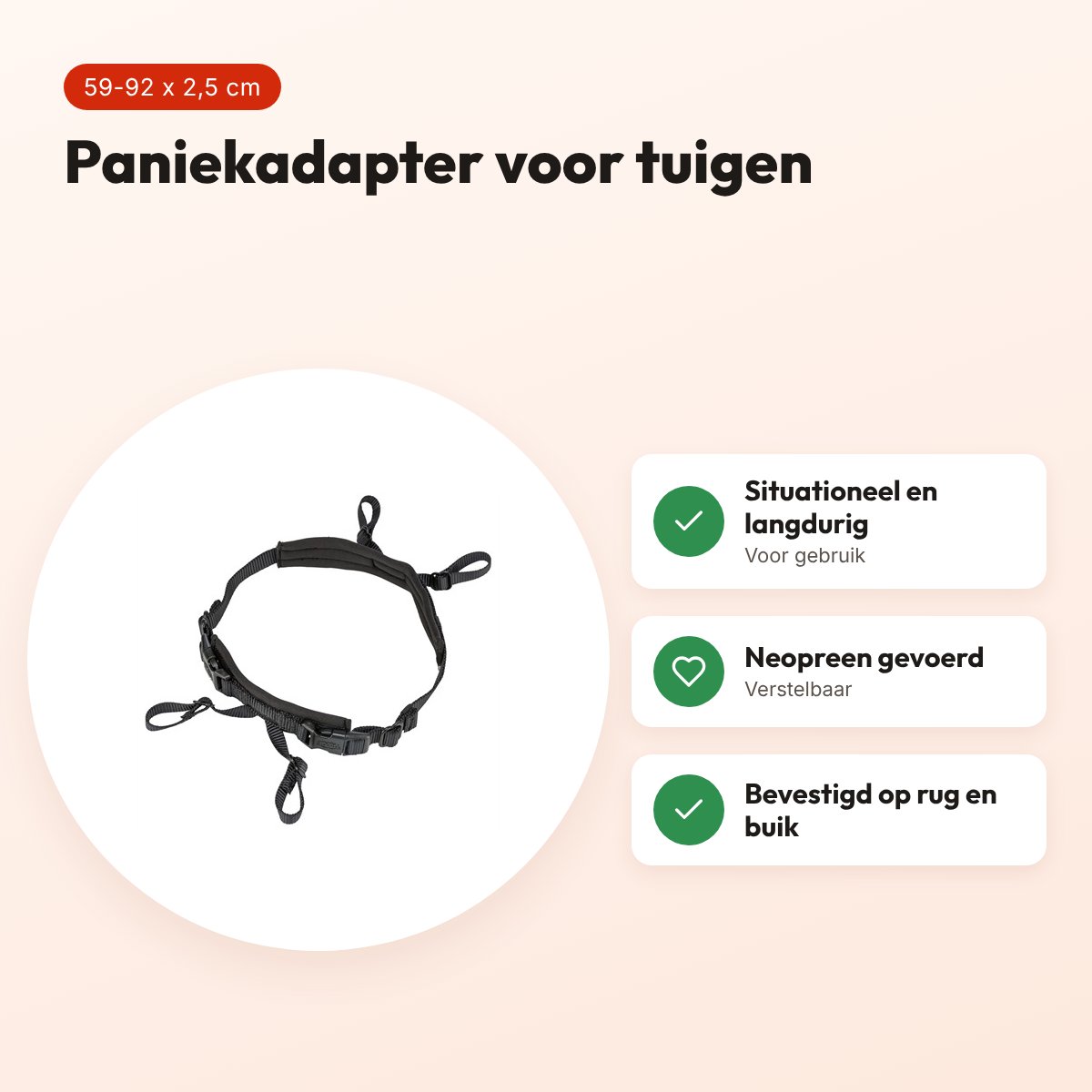 Trixie paniekadapter Stay voor tuigen zwart L-XL 59-92 cm – voordelen