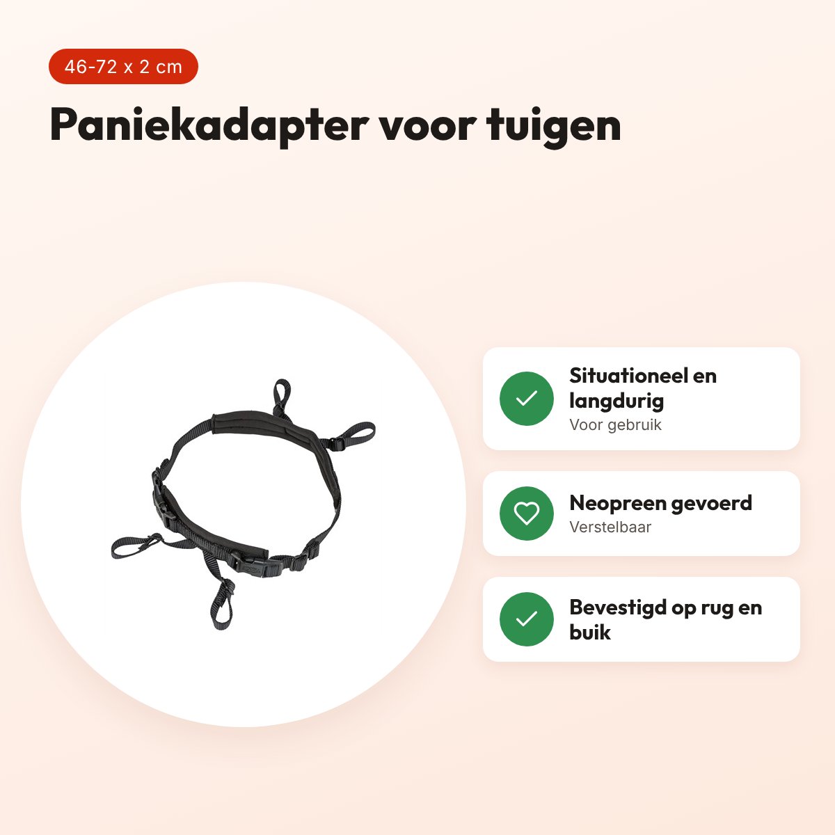 Trixie paniekadapter Stay voor tuigen zwart M-L 46-72 cm – voordelen
