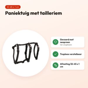 Trixie paniektuig Stay zwart 32-45 cm – neopreen, verstelbaar – voordelen