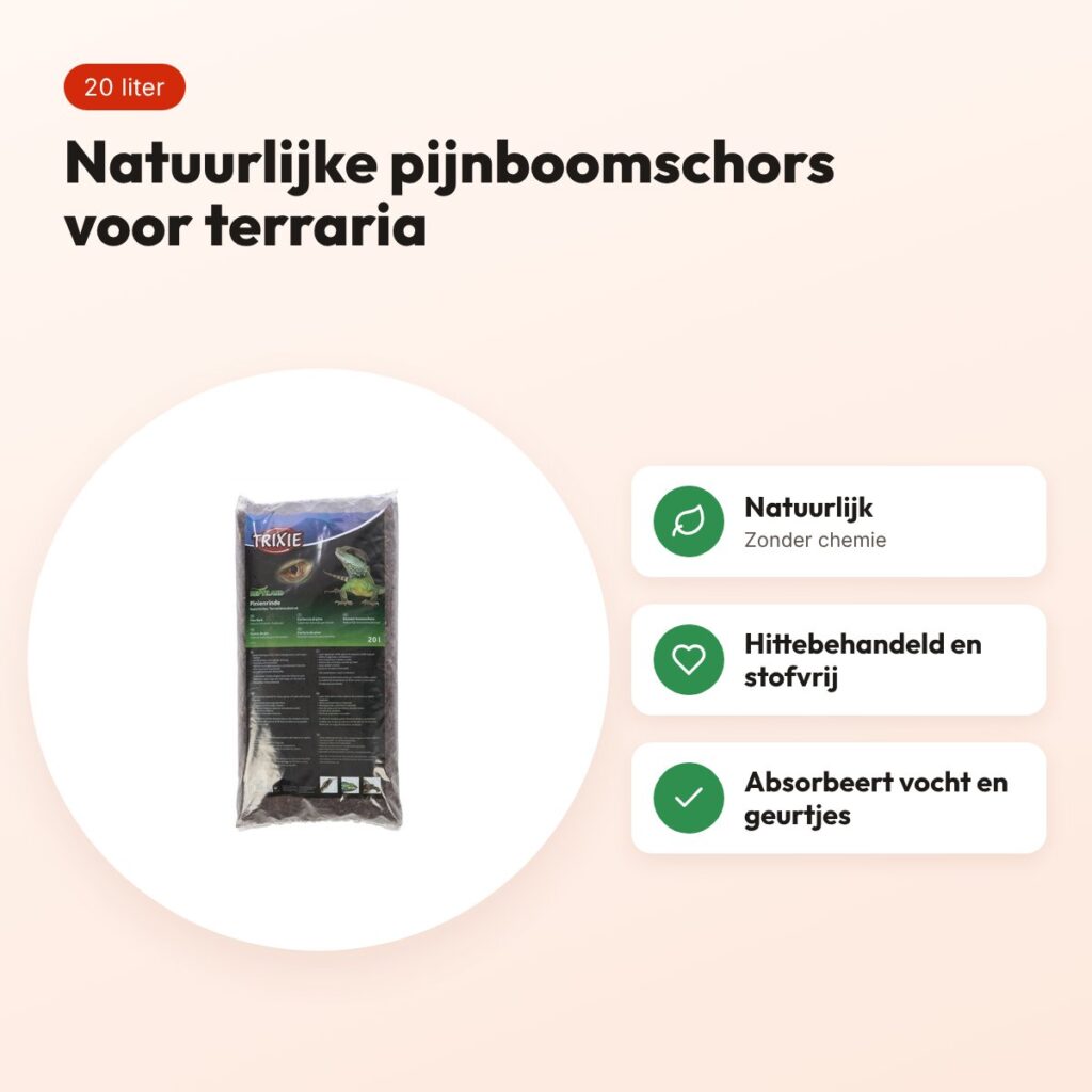 Trixie pijnboomschors terrariumsubstraat 20 liter – natuurlijk – voordelen
