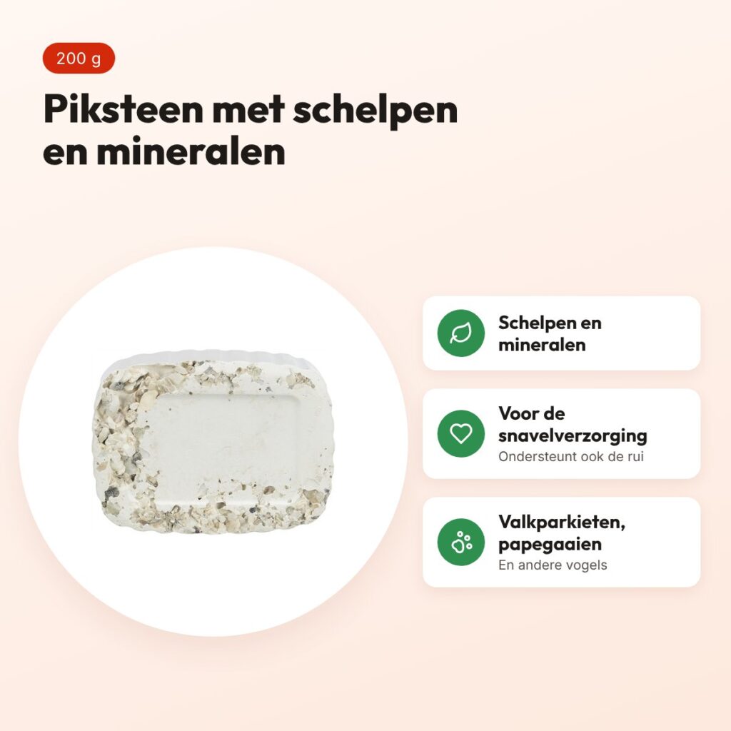 Trixie piksteen met schelpen, mineralen en mosselen 200 g – voor vogels – voordelen