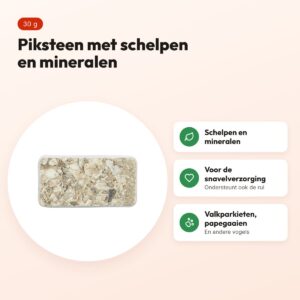 Trixie piksteen met schelpen, mineralen en mosselen 30 g – voor vogels – voordelen