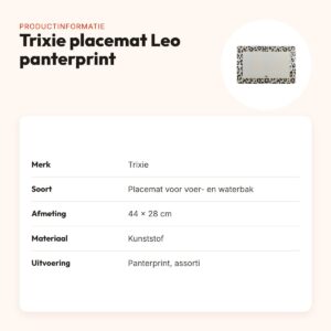 Trixie placemat Leo panterprint assorti 44 x 28 cm – antislip – productinformatie