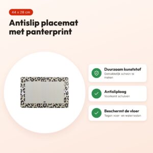 Trixie placemat Leo panterprint assorti 44 x 28 cm – antislip – voordelen