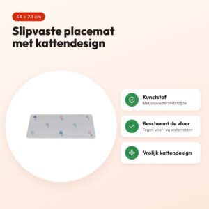 Trixie placemat Lilly kat grijs 44 x 28 cm – slipvast – voordelen