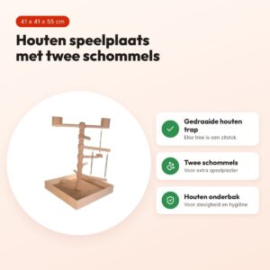 Trixie Playpoint speelplaats hout 41 x 41 x 55 cm – agapornis en parkiet – voordelen