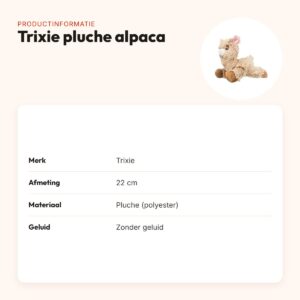 Trixie pluche alpaca 22 cm – hondenknuffel zonder geluid – productinformatie