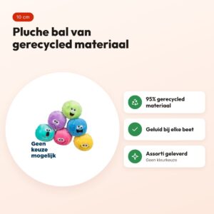 Trixie pluche bal met geluid 10 cm – gerecycled, assorti – voordelen