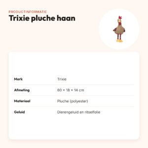 Trixie pluche haan met dierengeluid 60 cm – met ritselfolie – productinformatie