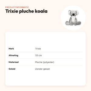 Trixie pluche koala 33 cm – hondenknuffel zonder geluid – productinformatie