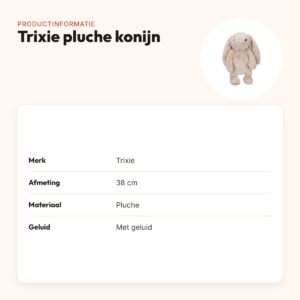 Trixie pluche konijn 38 cm – hondenknuffel met geluid – productinformatie