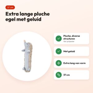 Trixie pluche Longie egel 37 cm – hondenspeelgoed met geluid – voordelen