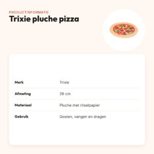 Trixie pluche pizza 26 cm – hondenspeelgoed met ritselpapier – productinformatie