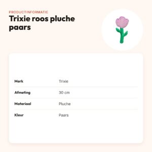 Trixie pluche roos paars 30 cm – hondenspeeltje – productinformatie