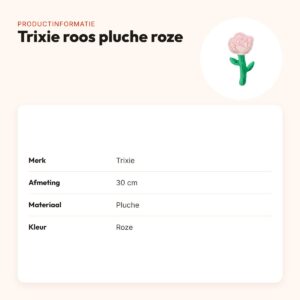 Trixie pluche roos roze 30 cm – hondenspeeltje – productinformatie