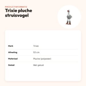 Trixie pluche struisvogel 53 cm – hondenspeeltje met geluid – productinformatie