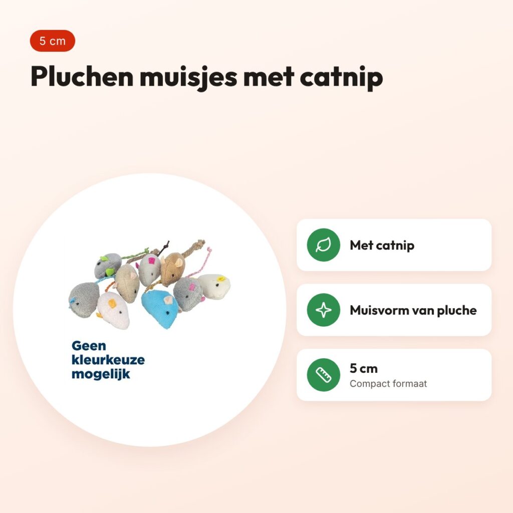 Trixie pluchen muisjes met catnip 5 cm – kattenspeelgoed – voordelen