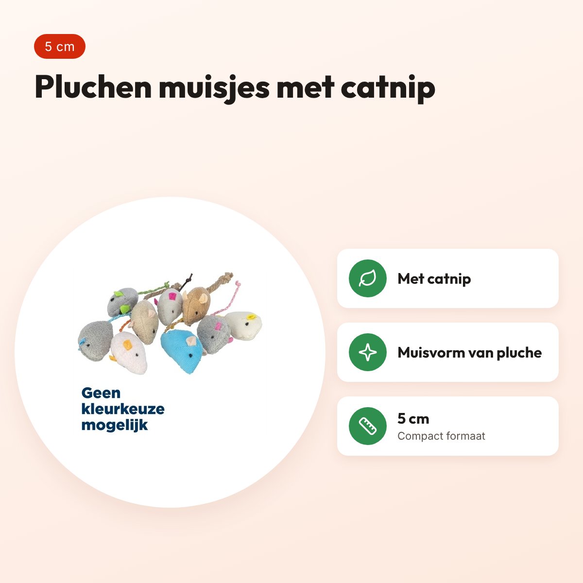 Trixie pluchen muisjes met catnip 5 cm – kattenspeelgoed – voordelen