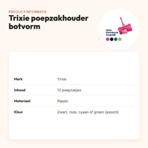 Trixie poepzakhouder botvorm met 12 poepzakjes – assorti – productinformatie
