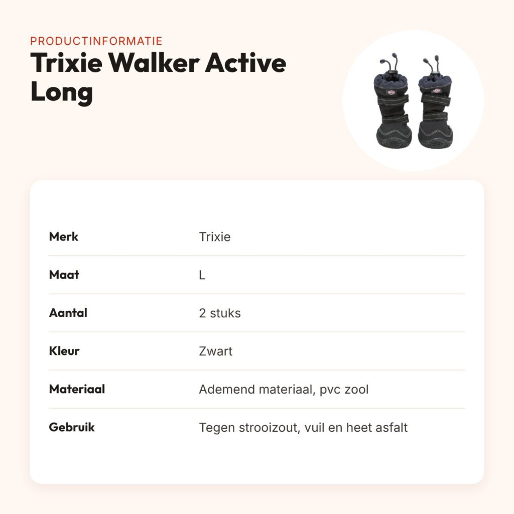 Trixie pootbescherming Walker Active Long zwart L – hondenschoenen, 2 stuks – productinformatie