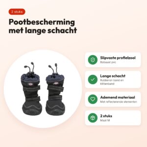 Trixie pootbescherming Walker Active Long zwart M – hondenschoenen, 2 stuks – voordelen