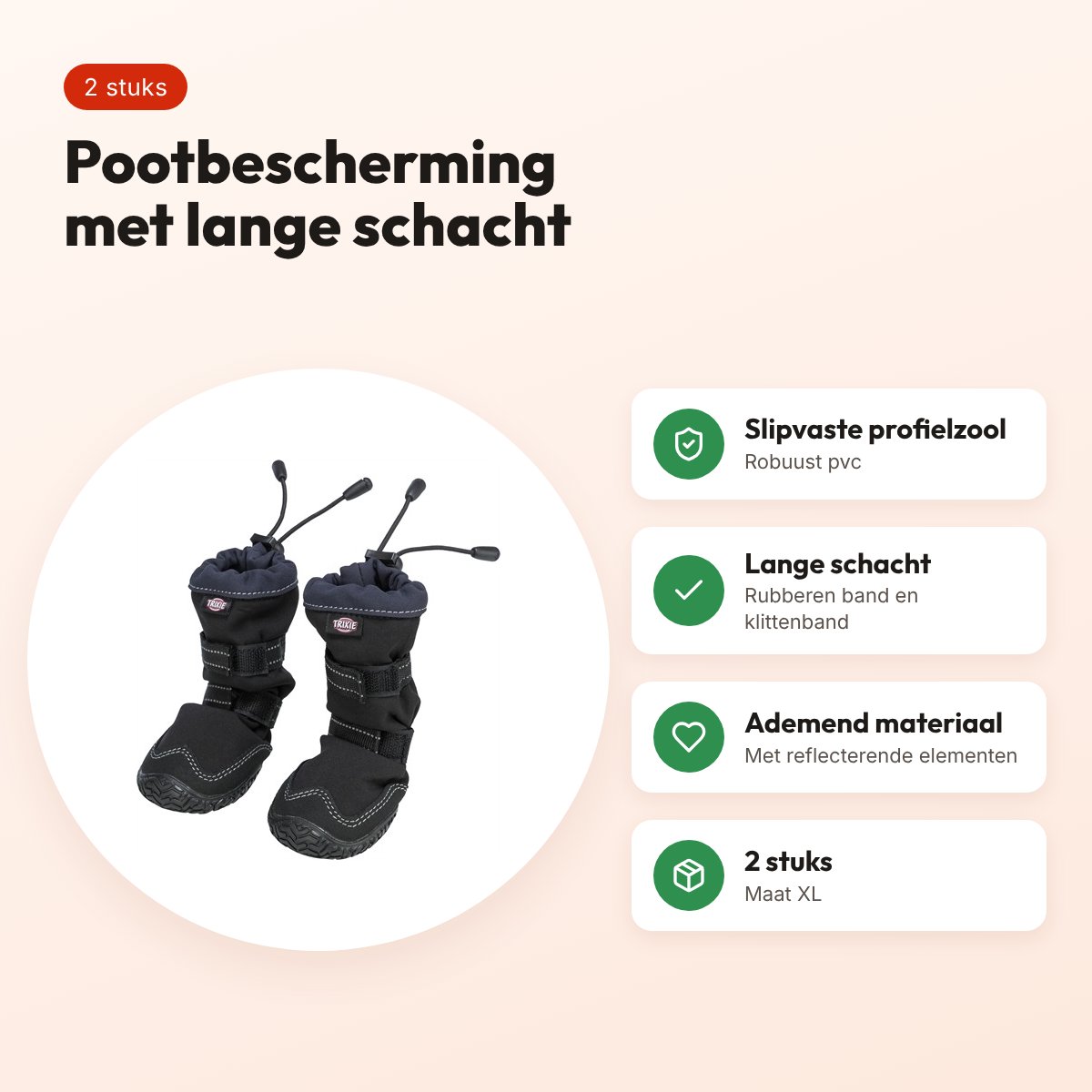 Trixie pootbescherming Walker Active Long zwart XL – 2 stuks – voordelen