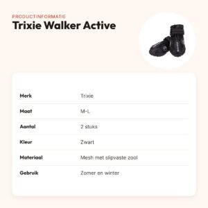 Trixie pootbescherming Walker Active zwart M-L – hondenschoenen, 2 stuks – productinformatie