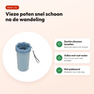 Trixie pootreiniger donkergrijs/blauw L-XL – siliconen lamellen – voordelen