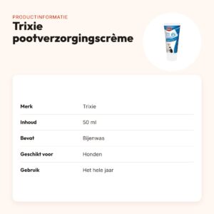 Trixie pootverzorgingscrème 50 ml – met bijenwas, voor hond – productinformatie
