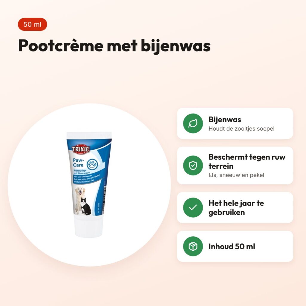Trixie pootverzorgingscrème 50 ml – met bijenwas, voor hond – voordelen