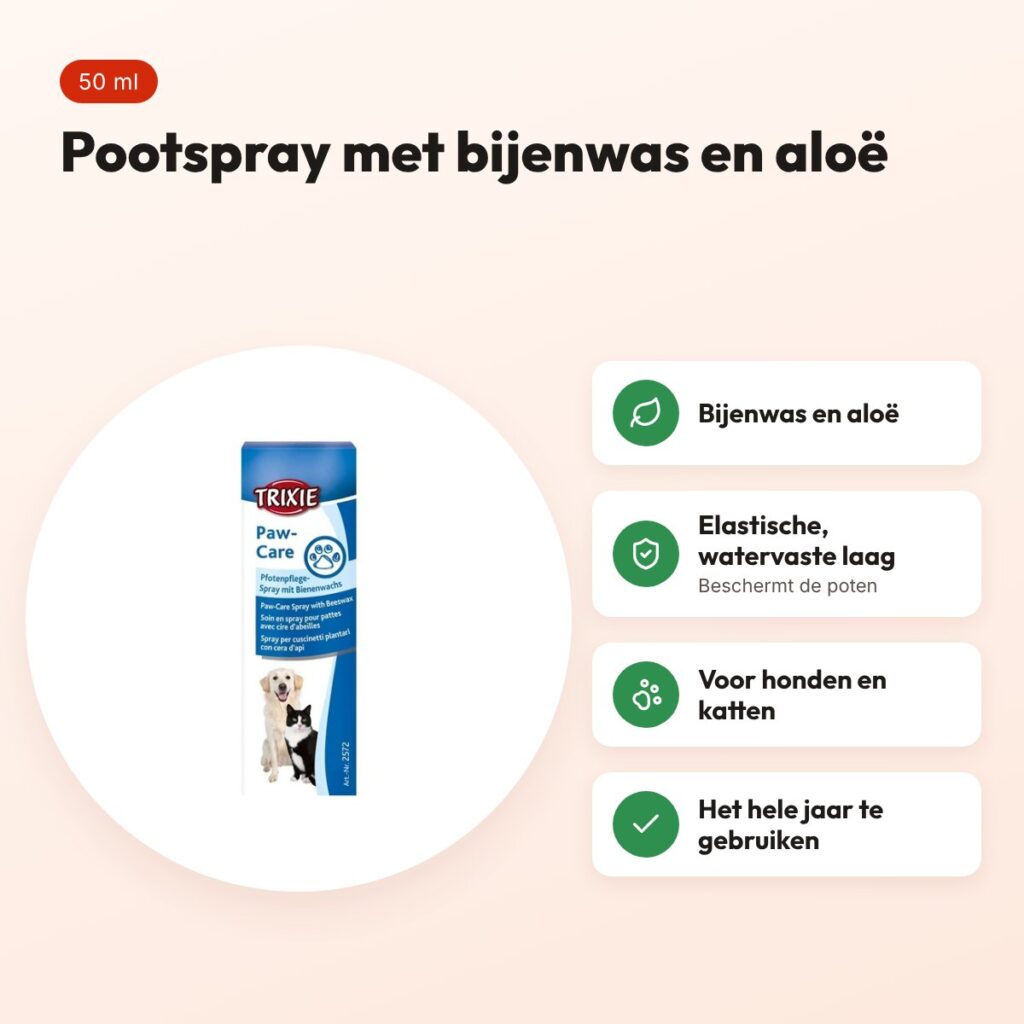 Trixie pootverzorgingsspray 50 ml – bijenwas en aloë, hond en kat – voordelen