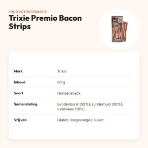 Trixie Premio Bacon Strips met eendenborst en rundvlees 80 g – hondensnack – productinformatie
