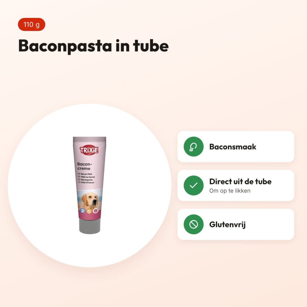 Trixie Premio baconpasta 110 g – glutenvrije beloning in tube – voordelen