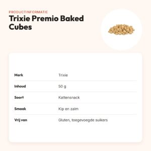Trixie Premio Baked Cubes kip en zalm 50 g – glutenvrij – productinformatie