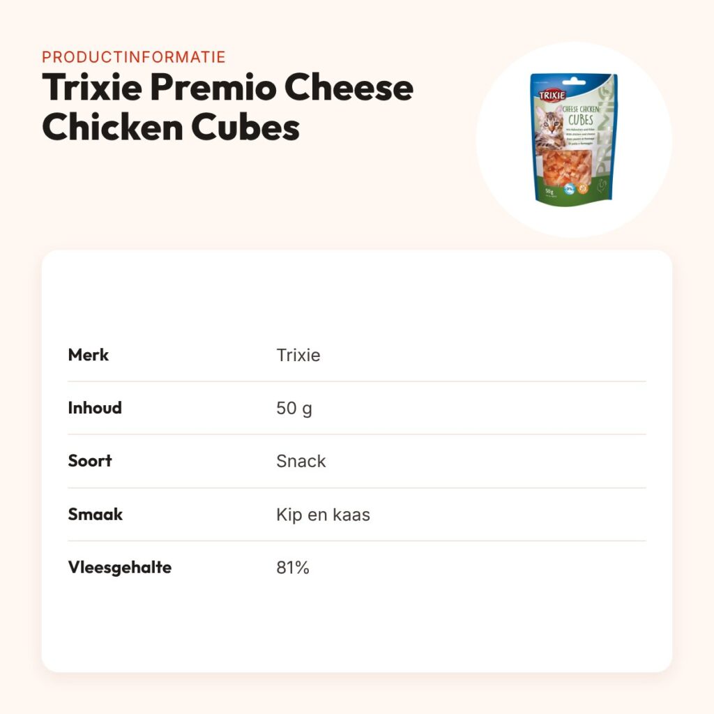 Trixie Premio Cheese Chicken Cubes 50 g – kip en kaas, 81% vlees – productinformatie