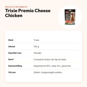 Trixie Premio Cheese Chicken Stripes 100 g – kip en kaas – productinformatie