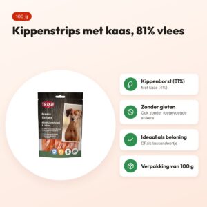 Trixie Premio Cheese Chicken Stripes 100 g – kip en kaas – voordelen