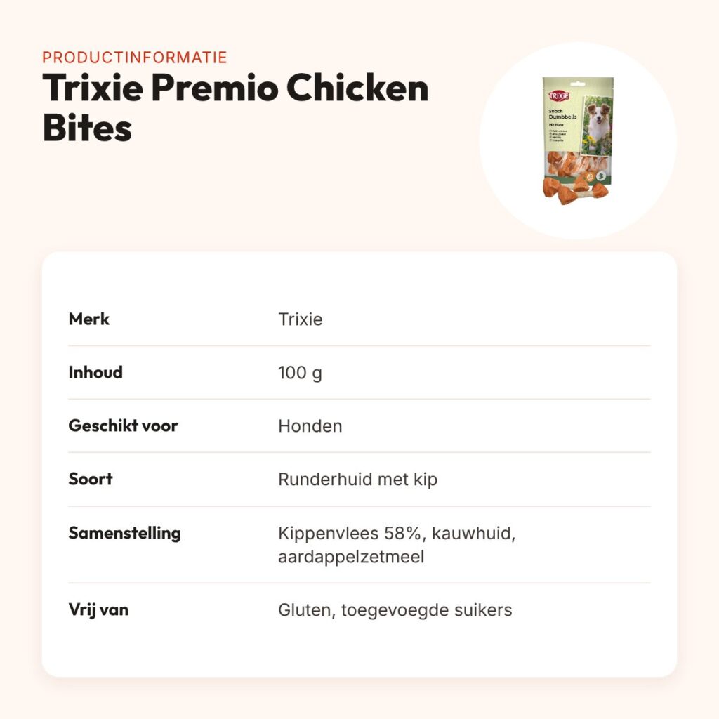 Trixie Premio Chicken Bites 100 g – runderhuid met kip – productinformatie