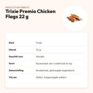 Trixie Premio Chicken Flags 22 g – kauwsnack van runderhuid en kip – productinformatie