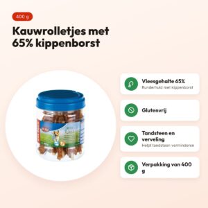 Trixie Premio Chicken Flags 400 g – kauwsnack van runderhuid en kip – voordelen