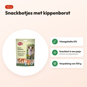 Trixie Premio Chickies 100 g – snackbotjes met kippenborst – voordelen