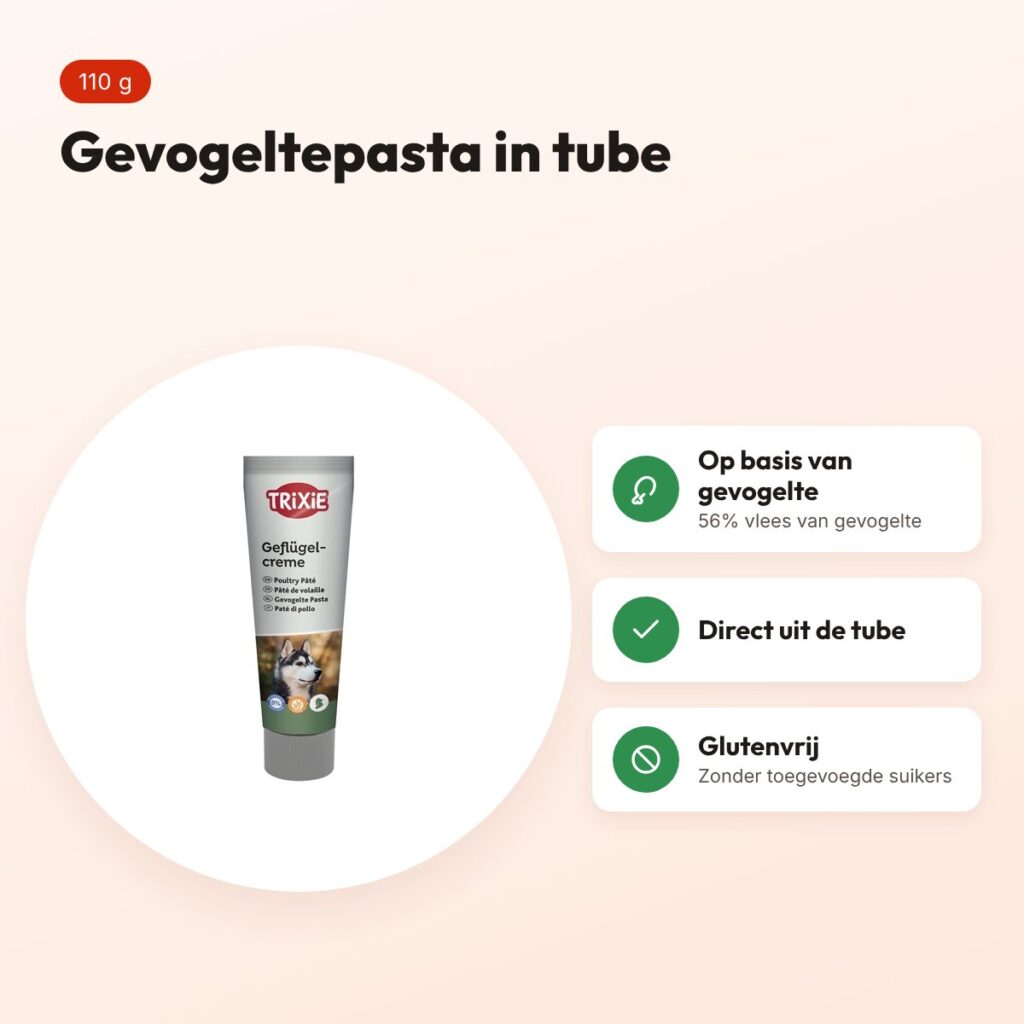 Trixie Premio gevogeltepasta 110 g – glutenvrije beloning in tube – voordelen