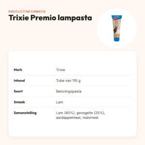 Trixie Premio lampasta 110 g – glutenvrije beloning in tube – productinformatie