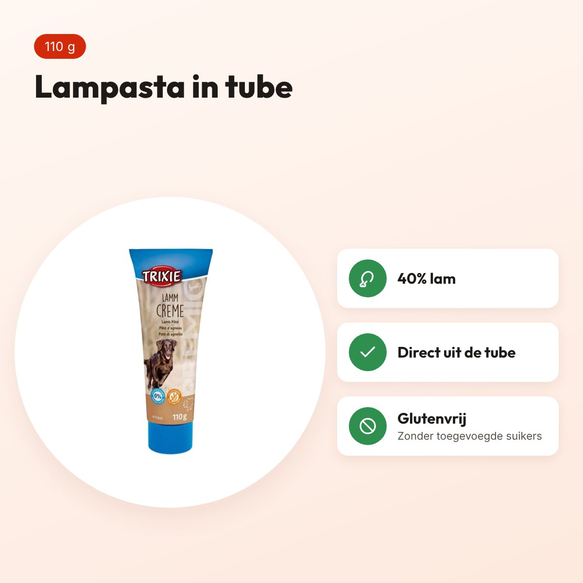 Trixie Premio lampasta 110 g – glutenvrije beloning in tube – voordelen