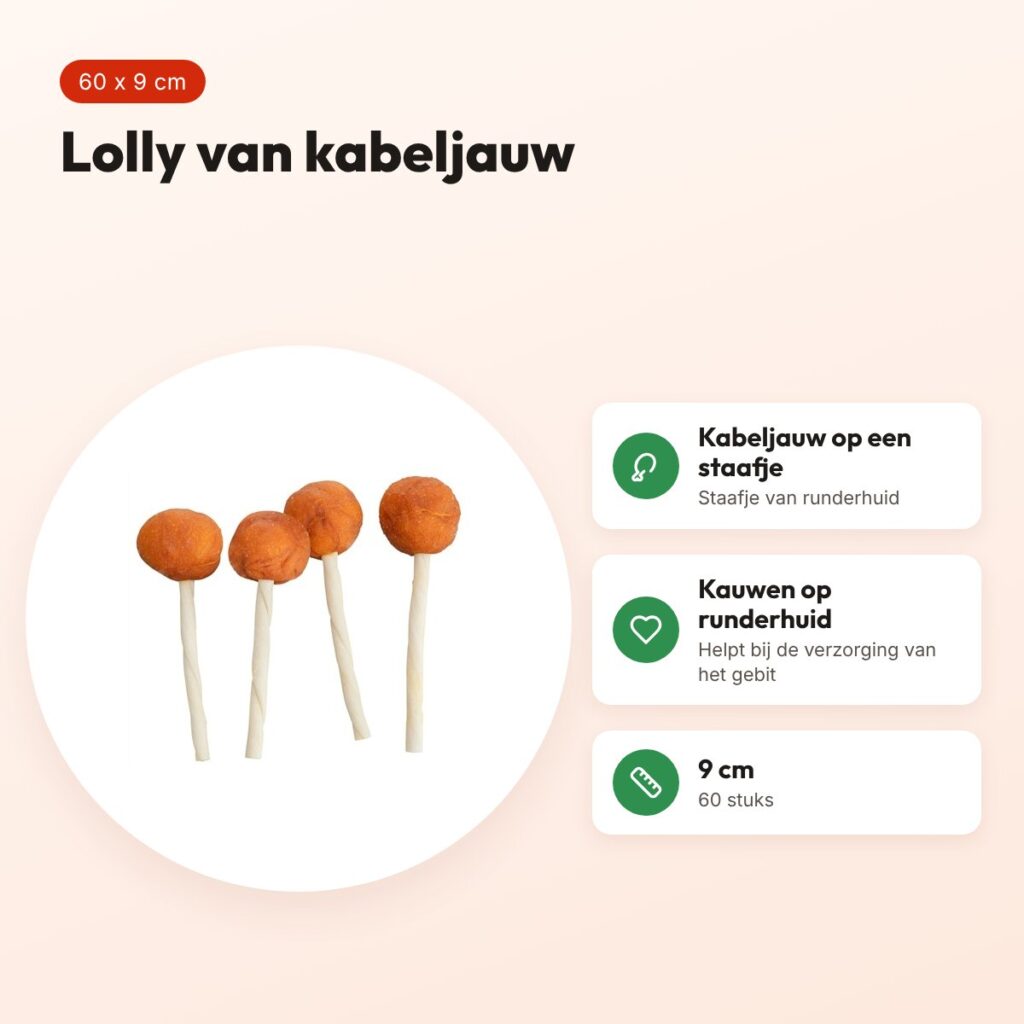 Trixie Premio Lolly kabeljauw 9 cm – hondensnack, 60 stuks – voordelen