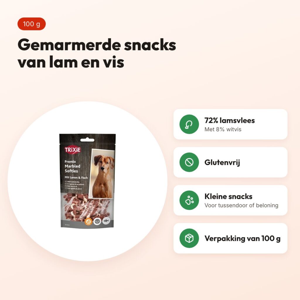 Trixie Premio Marbled Lamb Softies 100 g – glutenvrij, lam en vis – voordelen