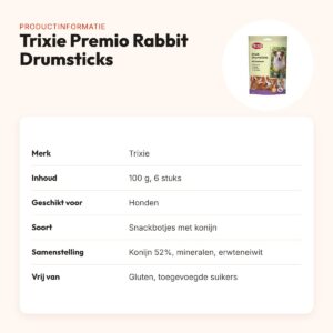 Trixie Premio Rabbit Drumsticks 100 g – konijn, 6 stuks – productinformatie